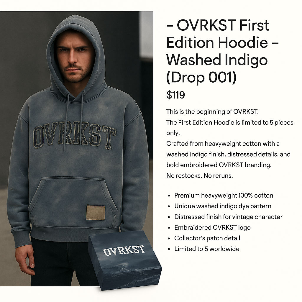 OVRKST First Edition Distressed Hoodie – Drop 001 (Only 5 Made)