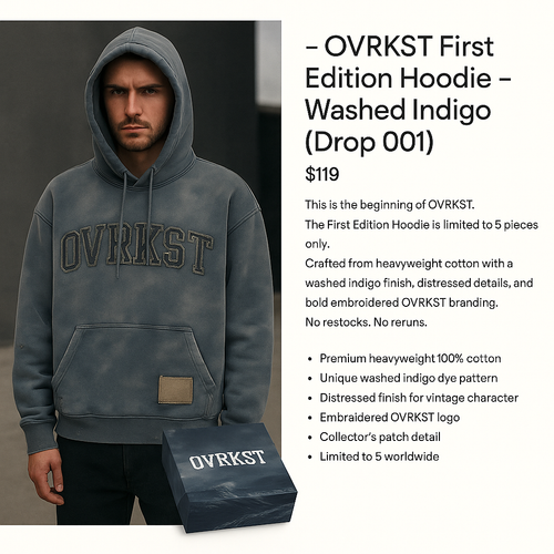 OVRKST First Edition Distressed Hoodie – Drop 001 (Only 5 Made)